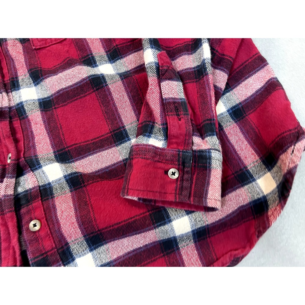 Wrangler Shirt Flannel Medium Wrancher Rancher‎ Red Plaid Long Sleeve Mens - Picture 2 of 14